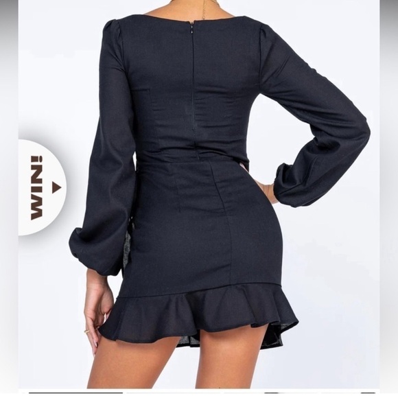 Princess Polly Black Villa Mini Dress size 2 - Picture 2 of 11